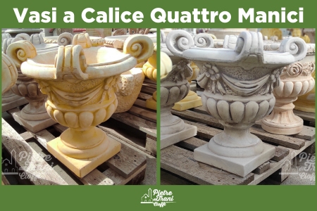 Vaso a Calice Quattro Manici h. 50